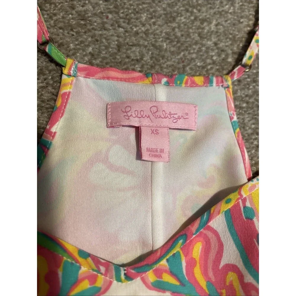 Lilly Pulitzer Double Trouble Silk Slip Dress Women’s Size XS - Picture 2 of 11